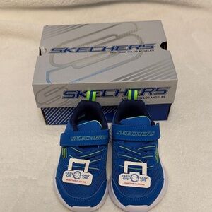 Skechers Kids Royal Blue Sneakers with Lime Accents Toddlers 6